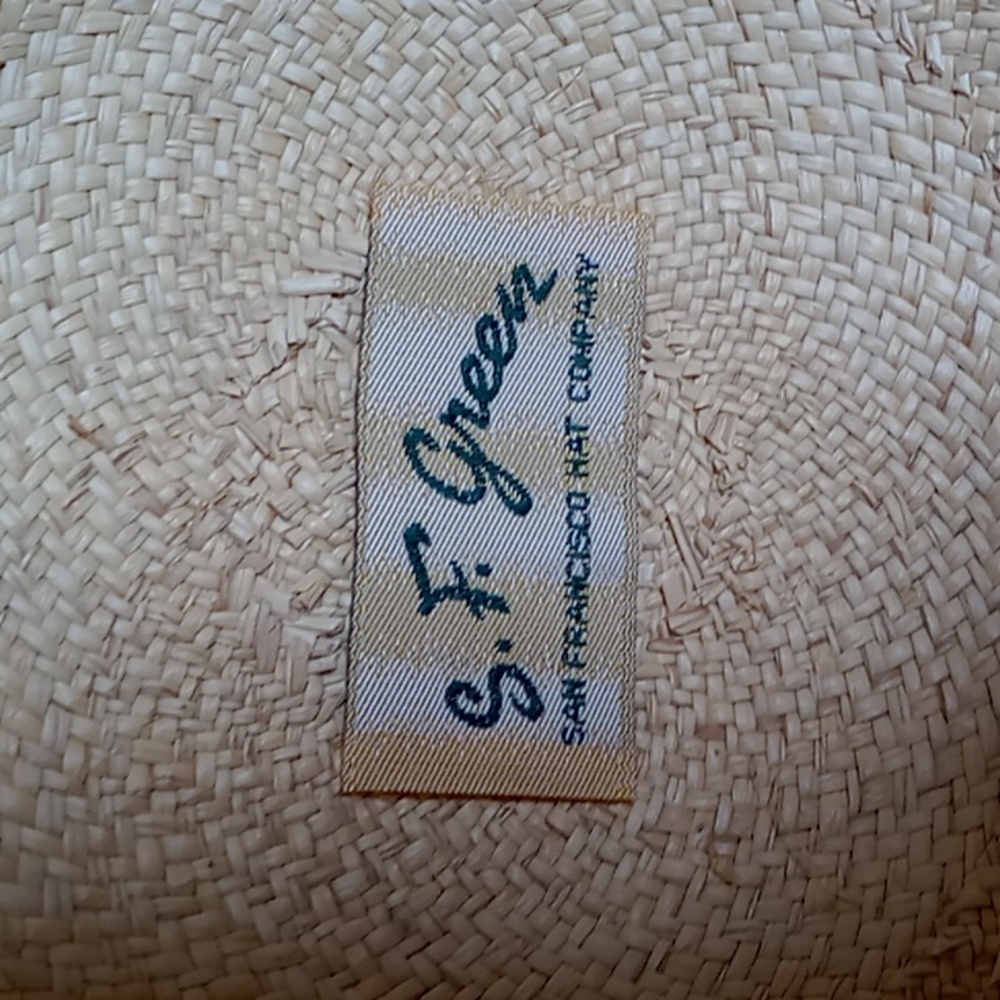 S.F Green San Francisco Tan Natural Straw Snap Brim Hat With Leather Cord Strap - Picture 7 of 13